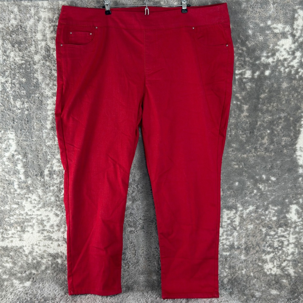 Blair Plus Size 26W Pull On Stretch Denim Jeggings Pants Red Women